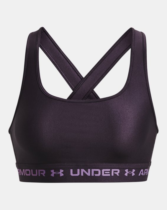 Women's Armour® Mid Crossback Sports Bra, Purple, pdpMainDesktop image number 10